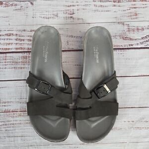 Cristina Francini Shoes Womens Size 8.5 M Leather Slide Sandals Made in Italy Co